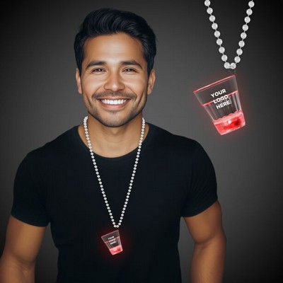 Red LED 2 Oz. Shot Glass Medallion